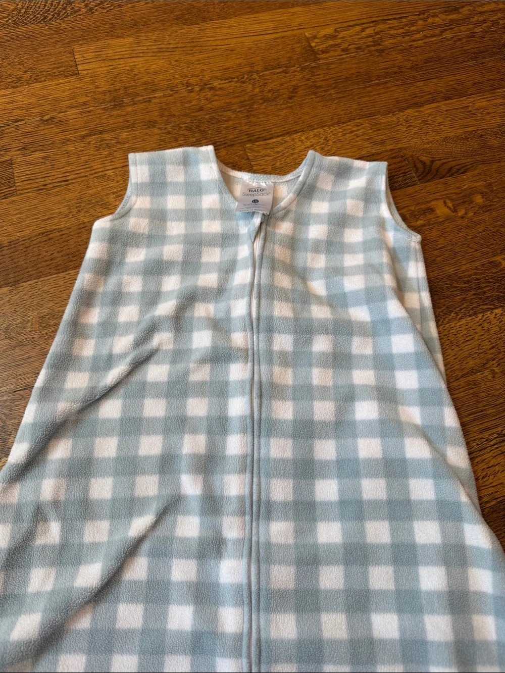 Halo Blue and White Gingham Sleep Sack - Zippered Toddler Pajama